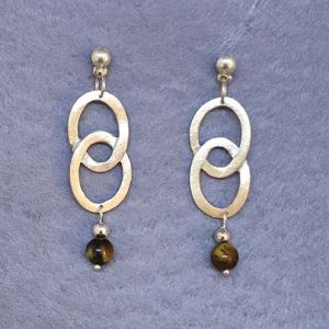 Pendientes de Plata forma Infinito y Ojo de Tigre