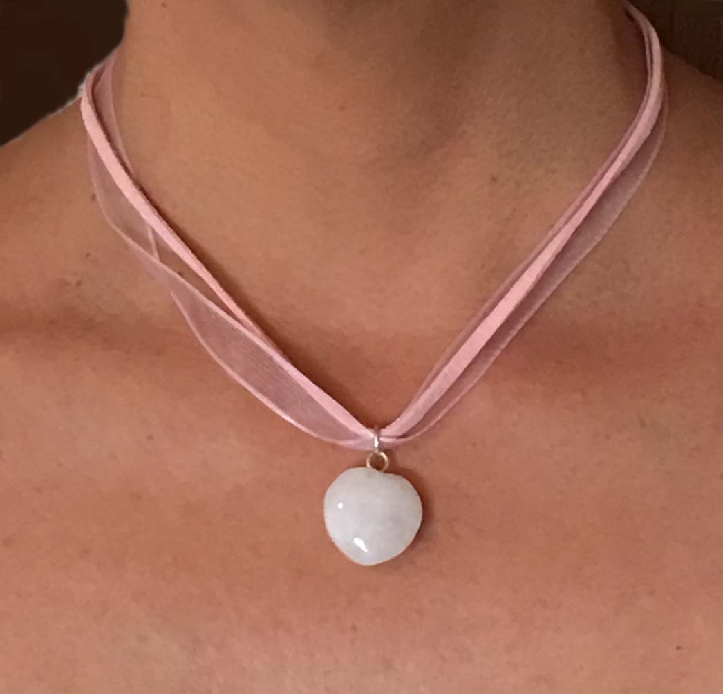 Colgante Corazón de Cuarzo Blanco - Jewelry
